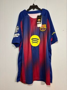 Men's Soccer Jersey in Blue and Red with Club Crest